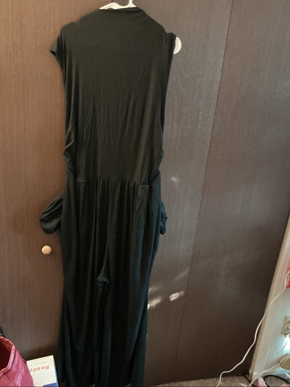 Sleeveless Black Maxi jumpsuit with Pockets